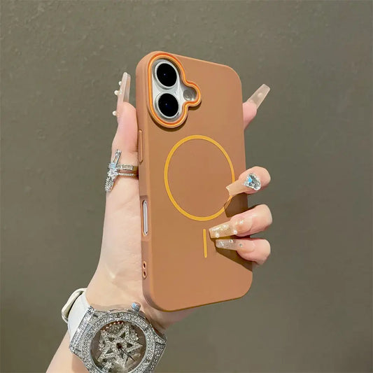 Q Series Ultrathin Simple Magsafe Phone Case for iPhone 16 - Gold