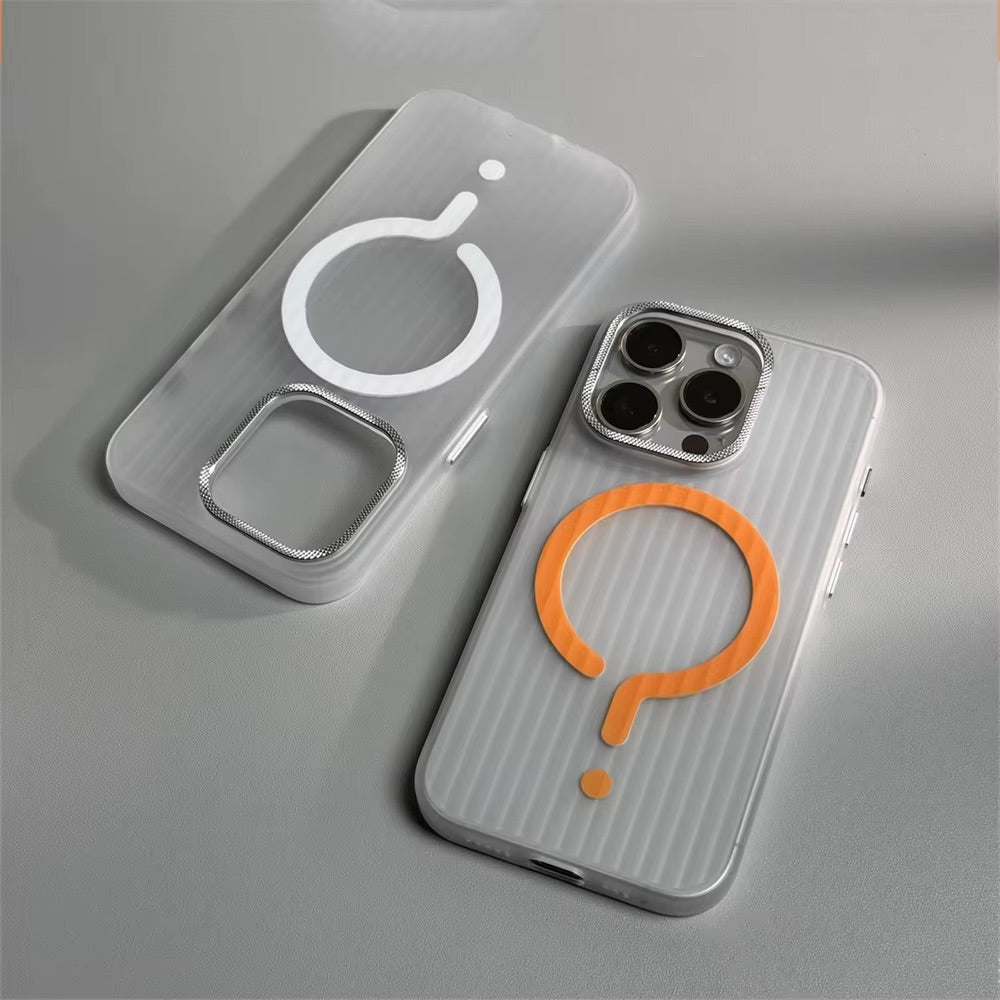 Luxury Corrugated Design MagSafe Hard PC Case For iPhone