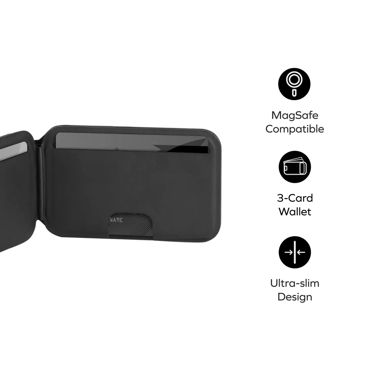 Momax 1-Wallet Magnetic Card Holder with Adjustable Stand - Black