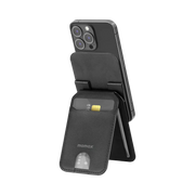 Momax 1-Wallet Magnetic Card Holder with Adjustable Stand - Black