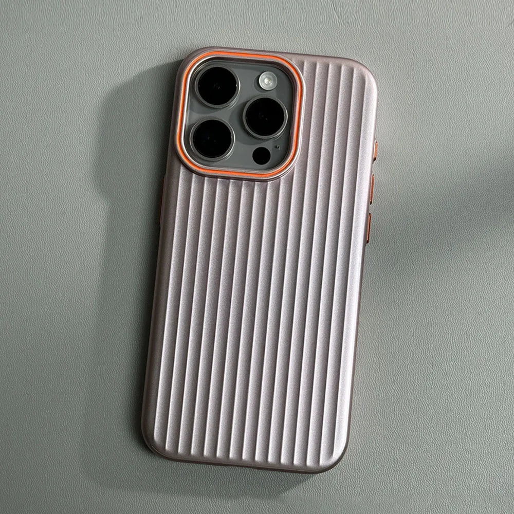 Metal Paint Matte Anti-fall Case for iPhone 15 Pro Max - Rose