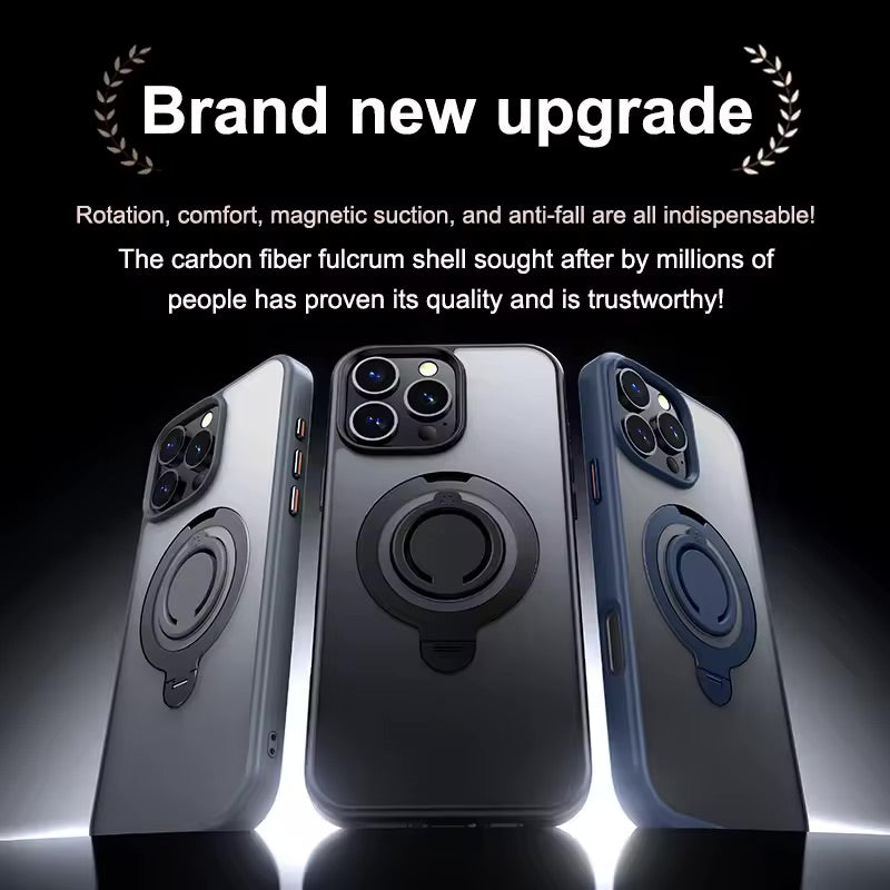 360° Rotation Magnetic Stand Silicone Ring for iPhone 16 Pro Max - Desert Titanium