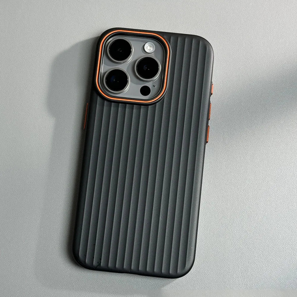 Metal Paint Matte Anti-fall Case for iPhone - Black