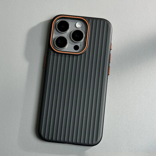 Metal Paint Matte Anti-fall Case for iPhone - Black