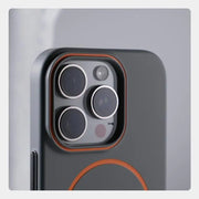 TecHub Q Series ultrathin MagSafe phone case for iPhone 14 Pro Max in grey, showcasing its sleek, minimalist design and precise cutouts.