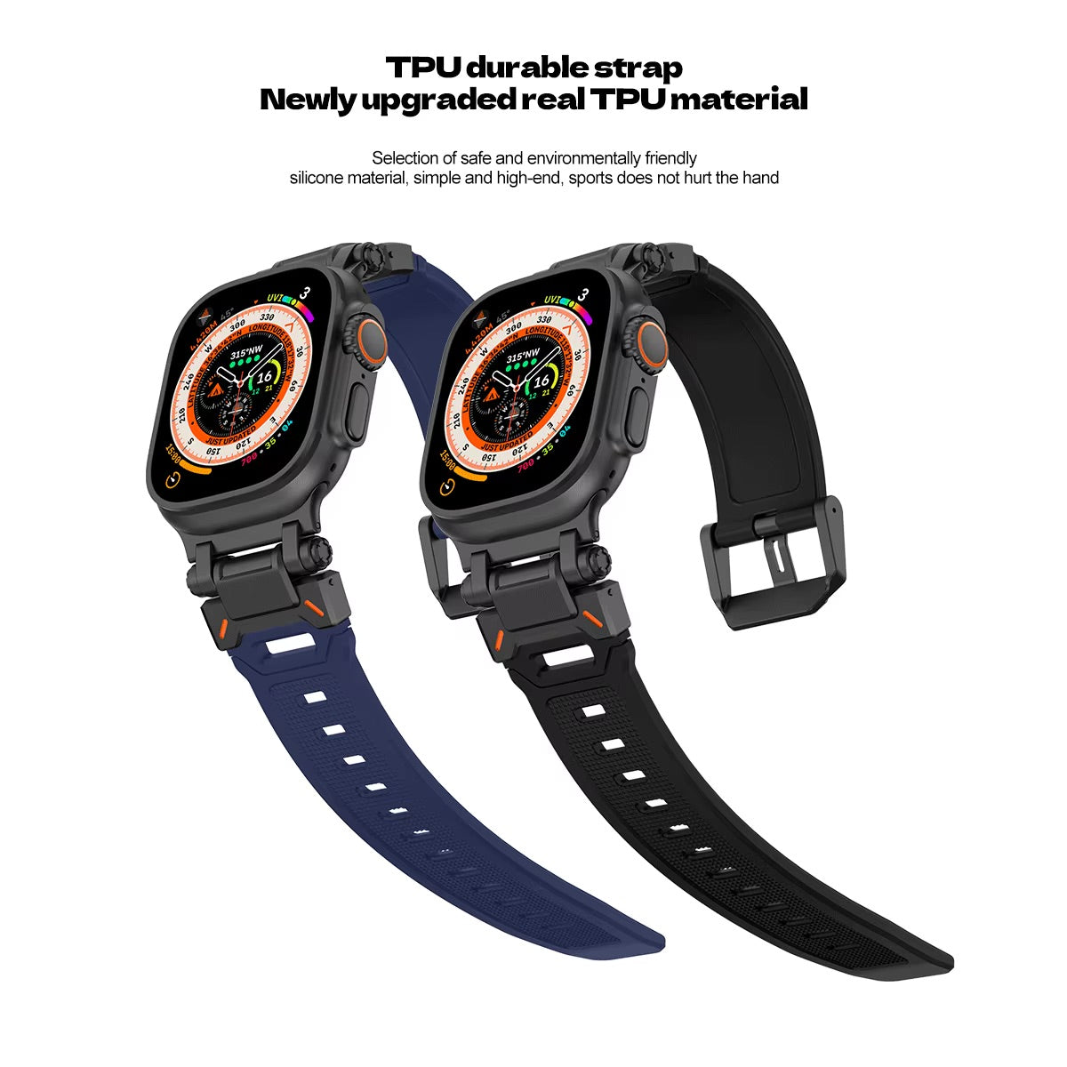 TPU Sport Strap Silicone Watch Band for Apple Watch 42/44/45/46/49 mm