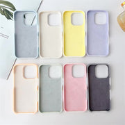Luxury fluorescent jelly liquid silicone case for iPhone 15 Pro series, vibrant translucent design, flexible and protective.