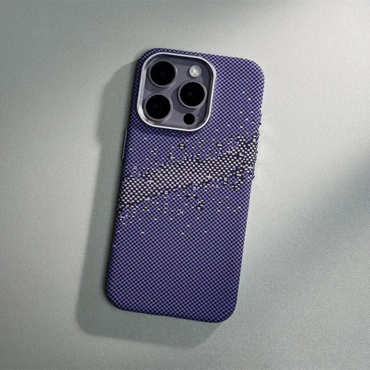 Abstract Starry Pixels Case for iPhone - Purple