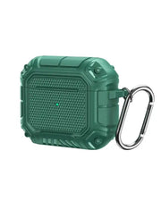 Shockproof hard protective case for AirPods 3 with full body coverage, secure lock clip, and durable design for impact resistance.