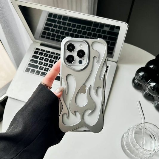3D Flame Pattern Fashion Hollow Slim Case for iPhone 14 Pro Max