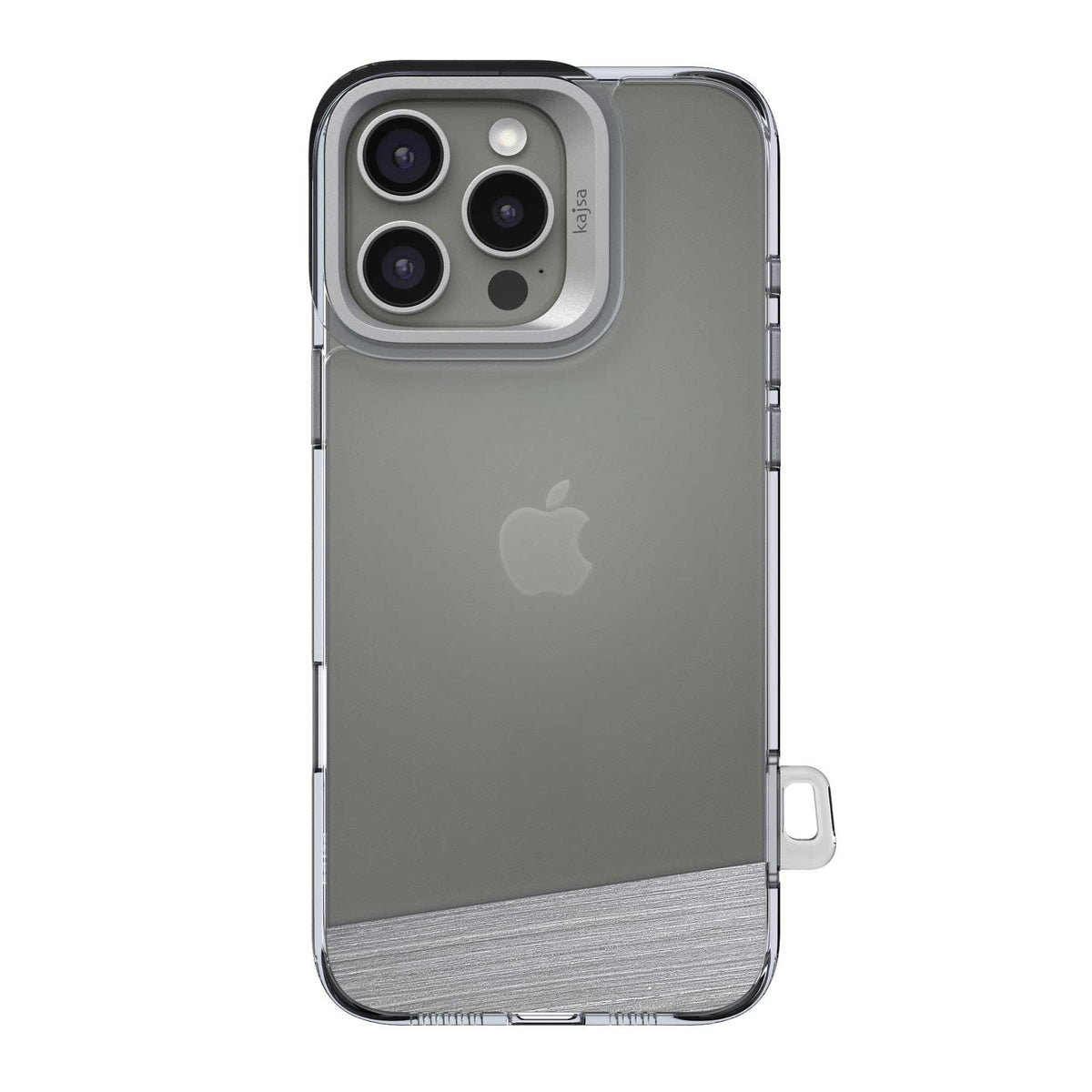Silver Kajsa Trans-Shield Lumber Back Case for iPhone 16 Pro Max by TecHub, featuring a sleek, protective design with MagSafe compatibility.