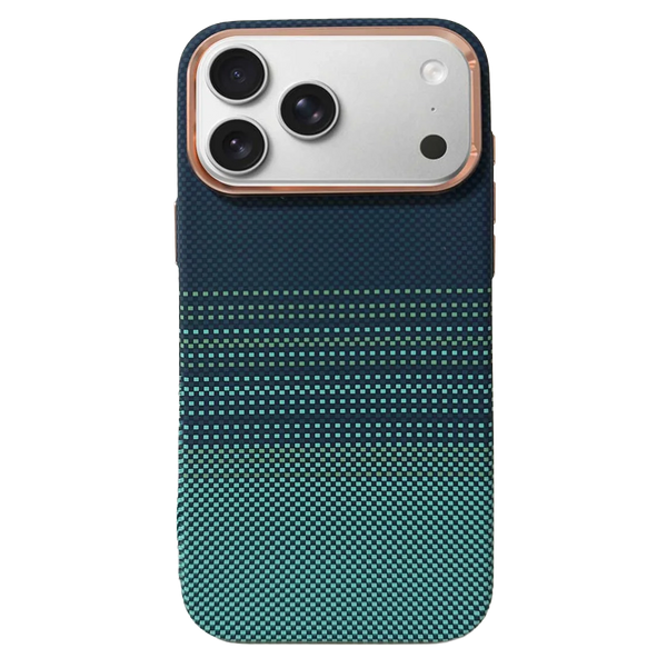 TecHub FreeAir MagSafe carbon premium design case for iPhone 17 Pro Max showing sleek black carbon pattern and precise cutouts