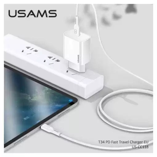 USAMS US-CC118 T34 20W PD Fast Charging Travel Charger - TecHub