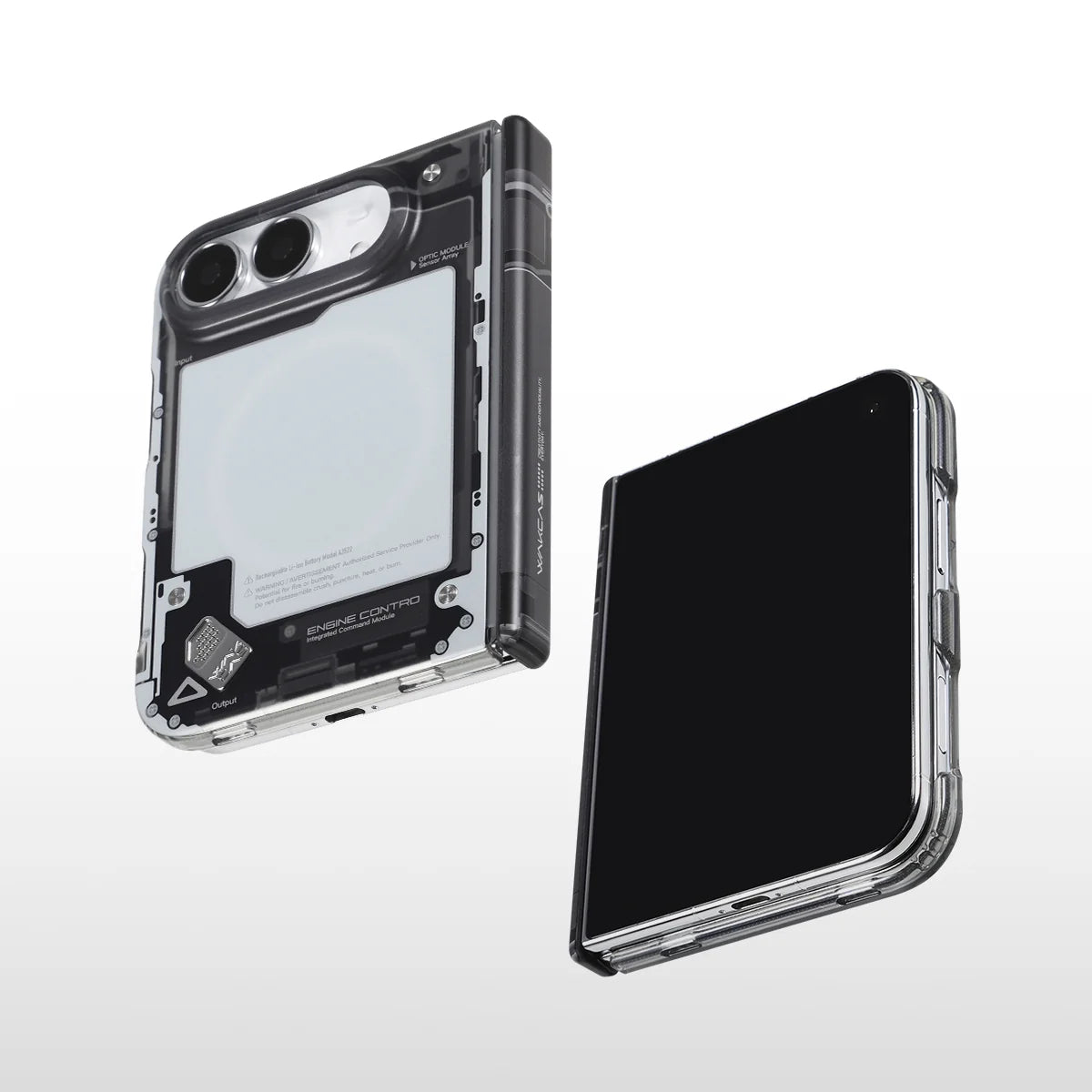 WAKCAS Chip Design MagSafe iPhone Duo Case - Matte Black Case
