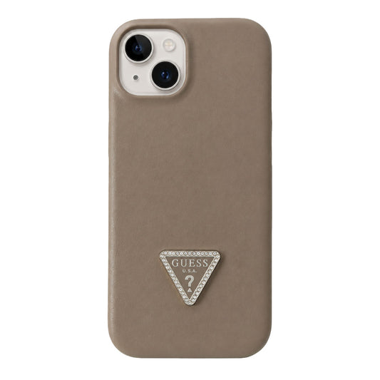 Guess Leather Back Cover Case for iPhone 15 - Grey