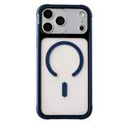 NJOYNY Steel Armor MagSafe case for iPhone 17 Pro Max with 10ft drop protection, featuring a rugged steel design and precise cutouts.