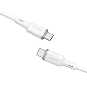 كابل شحن ونقل بيانات AceFast C2-03 من USB-C إلى USB-C بطول 1.2 متر - أبيض - TecHub