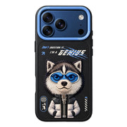 TecHub Nimmy Premium Friends iPhone 17/18 Pro Max case featuring black bulldog design, shockproof full protection with MagSafe.