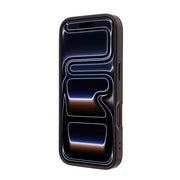 BMW Original Licensed MagSafe iPhone 17/18 Pro Max case by TecHub with metal buttons, frosted IML print, burgundy color.