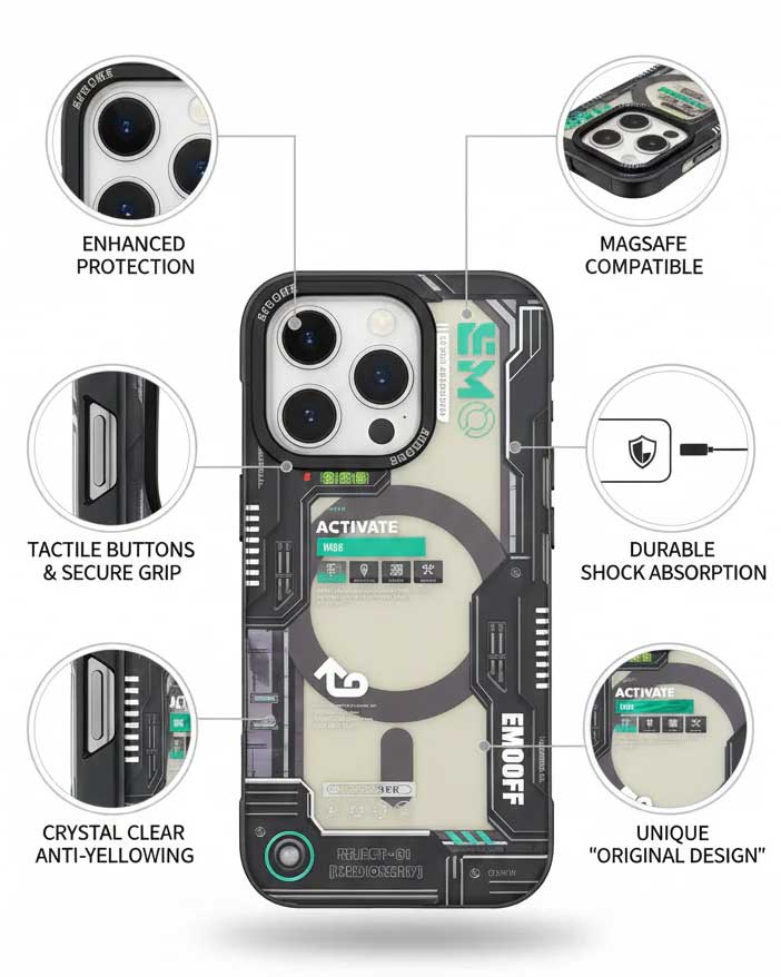 EMOOFF 3D Printing Case MagSafe for iPhone 16 Pro Max - P-1