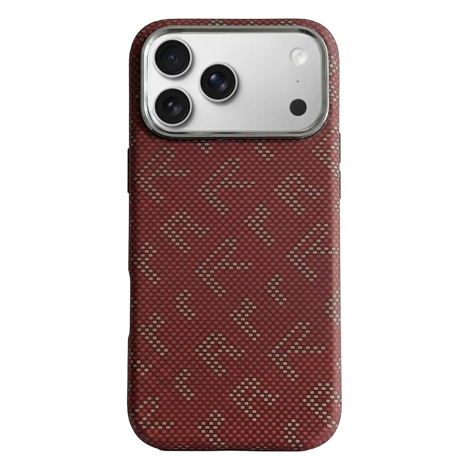 TecHub FD carbon fiber textured metal camera frame shockproof hard magnetic case for iPhone 17 Pro Max, featuring rugged design and precise fit.