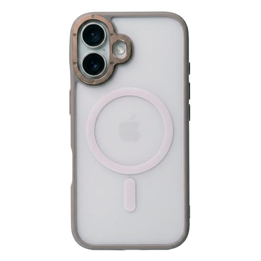 TecHub Magnetic Luxury Matte Translucent Armor Shockproof case for iPhone 16 in Desert Titanium, showing a sleek protective design.