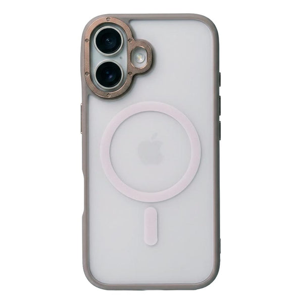 TecHub Magnetic Luxury Matte Translucent Armor Shockproof case for iPhone 16 in Desert Titanium, showing a sleek protective design.