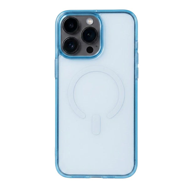 Colorful electroplated magnetic iPhone 14 Pro Max case by TecHub with sleek, shiny finish and precise cutouts for buttons and camera.