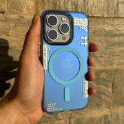 Colorful MagSafe case for iPhone 15 Pro by Case World Crush M, featuring vibrant design and protective bumper.