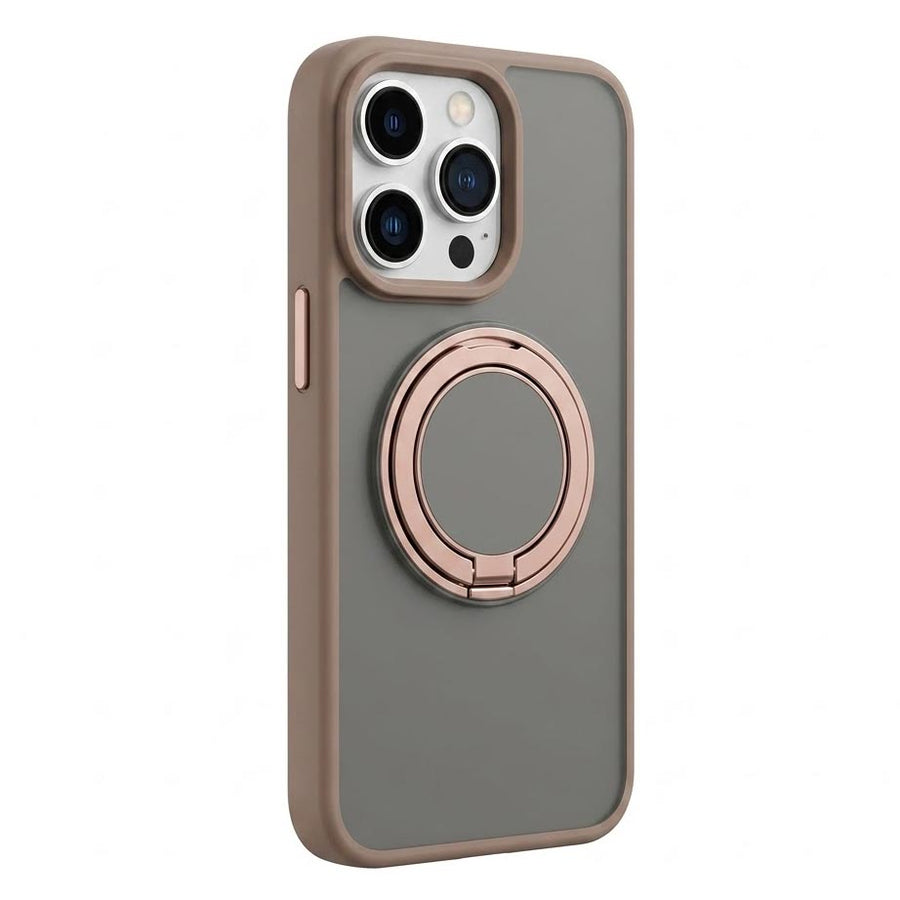 TecHub Luxury Magnetic Stand Matte MagSafe iPhone 16 Pro Max case in Desert Titanium showing sleek matte finish and magnetic stand feature.