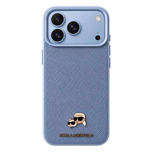 Karl Lagerfeld Soft Karl & Choupette emblem MagSafe iPhone 17/18 Pro Max case by TecHub featuring smooth finish and branded design.