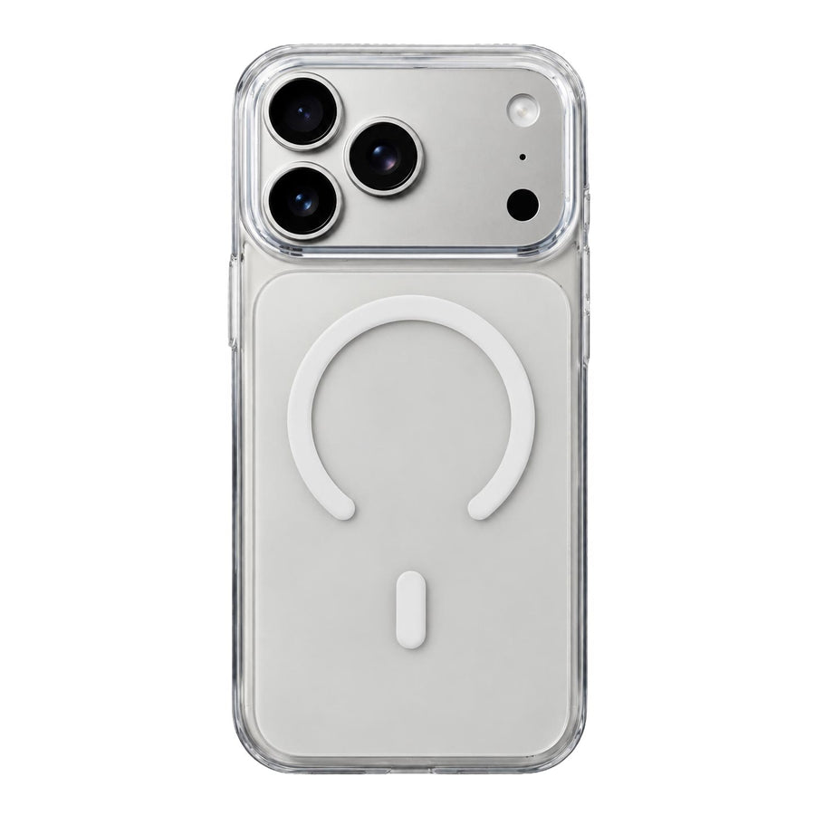 TecHub HDCI acrylic clear MagSafe case for iPhone 17/18 Pro Max, showing a slim, transparent protective cover with MagSafe ring.