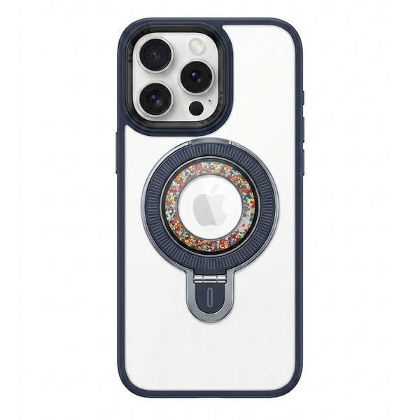 Fashion Magnetic Diamonds Case for iPhone 15 Pro Max - Blue