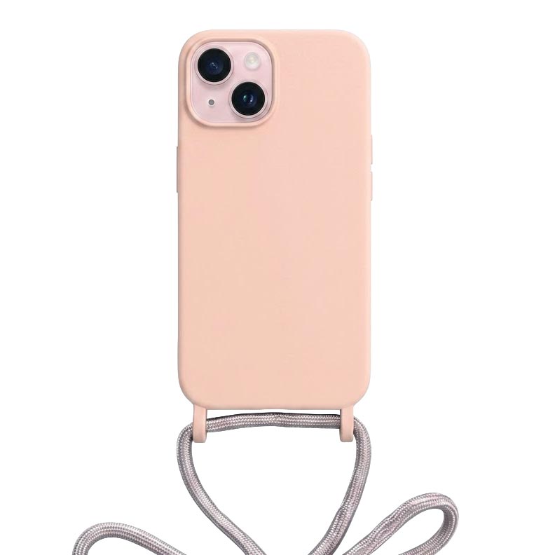 Fashion Crossbody Soft Silicone Case With Shoulder Strap for iPhone 14 - 13