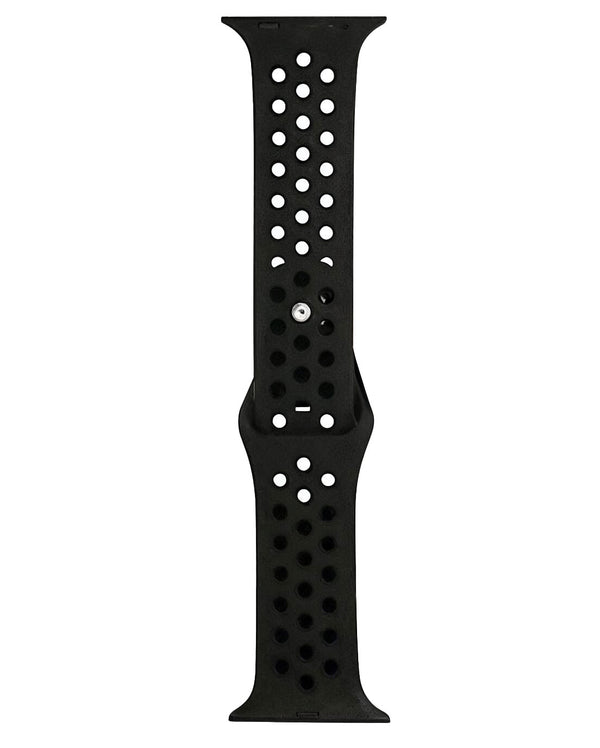 TecHub breathable silicone sport band strap for Apple Watch 42mm to 49mm, shown on a watch case.