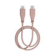 iDeal of Sweden 2m USB-C to USB-C charging cable in blush pink, durable and flexible for fast device charging.