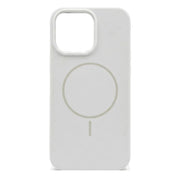 White Magnetic Liquid Silicon Case for iPhone 15 by TecHub, showcasing sleek design and soft silicone material.
