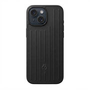TecHub vertical striped full coverage iPhone 14-13 case with luggage style design, showing colorful striped pattern and durable material.