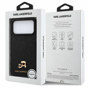 Karl Lagerfeld and Choupette emblem iPhone 17/18 Pro Max MagSafe case by TecHub, featuring sleek design and brand logo.