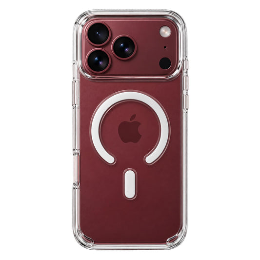Clear acrylic magnetic MagSafe case for iPhone 17/18 Pro Max by TecHub, showing the slim, transparent design with magnetic closure.