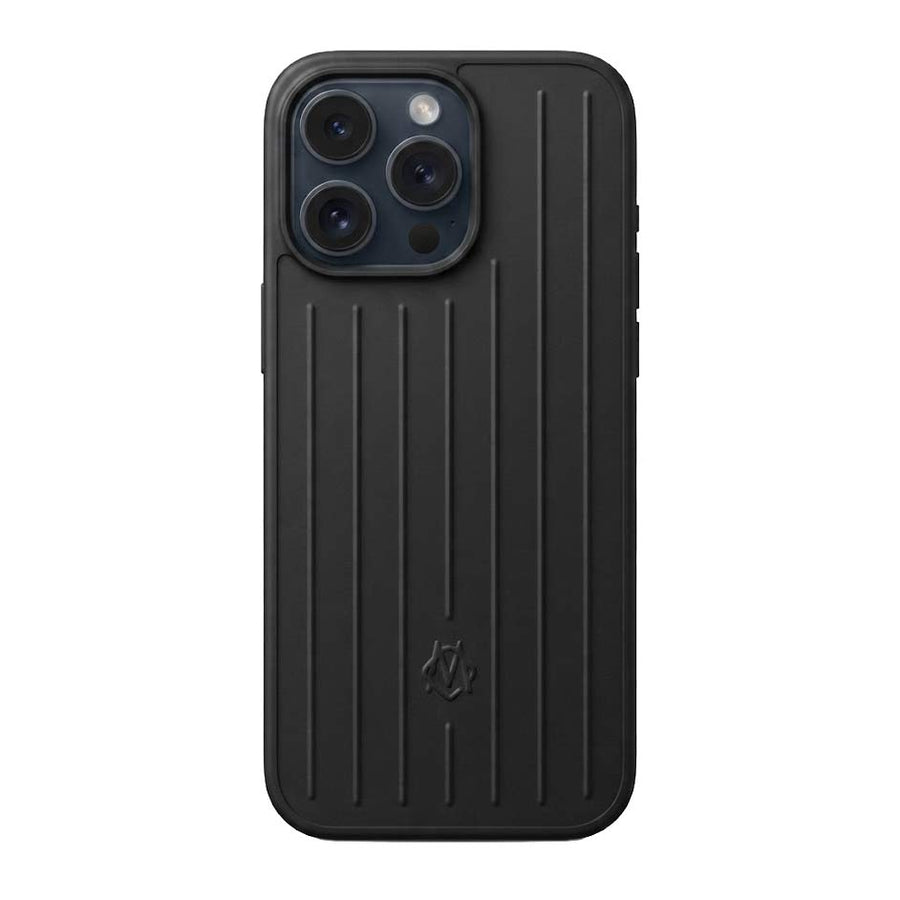 TecHub vertical striped luggage-style full coverage case for iPhone 14 Pro, showing its durable design and colorful striped pattern.