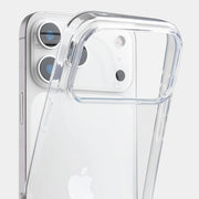 Clear flexible TPU case for iPhone 18 Pro Max by TecHub, showing the transparent design and precise cutouts for buttons and camera.