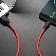 كابل شحن Hoco X21 Plus من USB إلى Type-C بطول 25 سم - أحمر