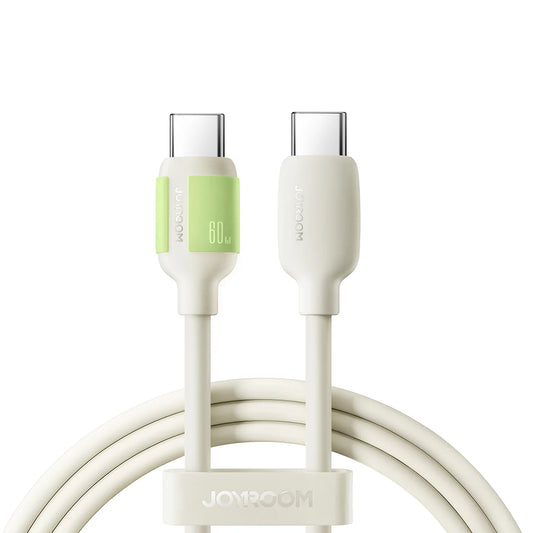 Joyroom S-A53 fluorescent Series Type-C to Type-C 60W fast charging data cable, 1.2m, with vibrant fluorescent design.
