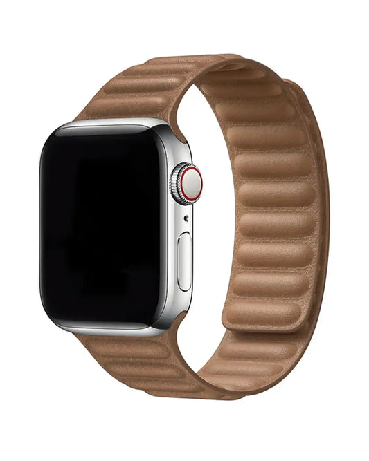 Dual Magnetic Leather Strap For Apple Watch 42/44/45/46/49 mm - Brown