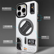 Purple JmgoKIT matte MagSafe frosted back case with metal buttons for iPhone 14 Pro Max