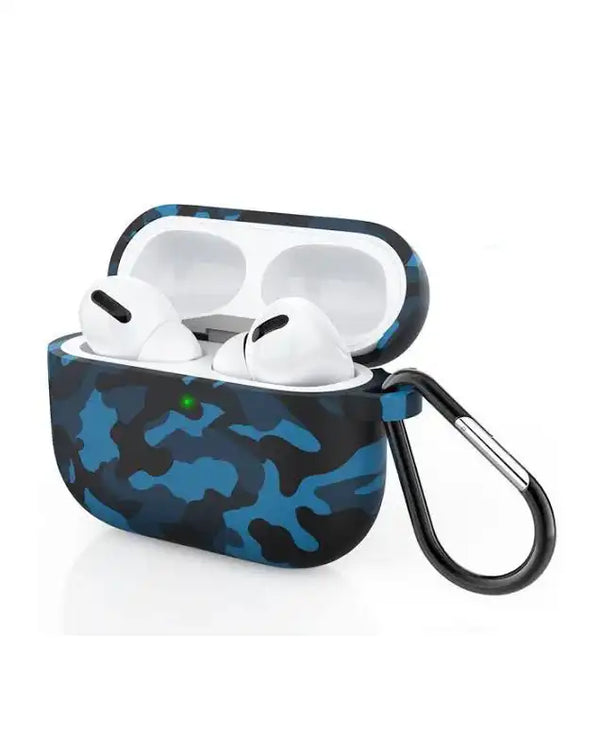Raigor Inverse Camo AirPods Pro case with rugged camouflage design and protective shell in a close-up view.