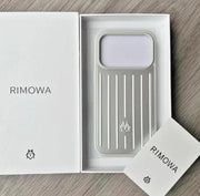 TecHub RIMOWA iPhone 17 Pro Max aluminium silicone case, slim protective cover with smooth black finish, no MagSafe.