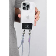 Purple Santa Barbara Polo Racquet Club Paddy adjustable neck strap holder with metal clip for secure attachment.