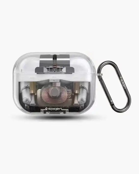 Black TPU TecHub Spigen Zero case for Apple AirPods Pro 2, showing the sleek protective design and precise cutouts.